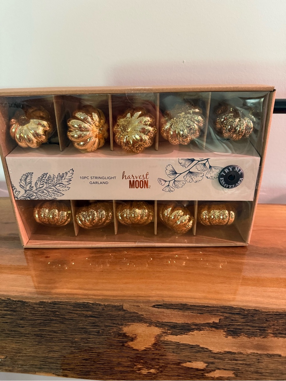 Gold Pumpkin String Light Garland